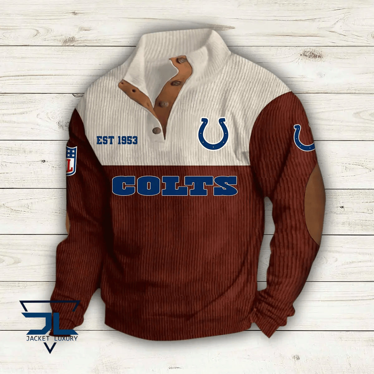 Indianapolis Colts Colorful Stand Collar Sweatshirt AZBTCSSW000015