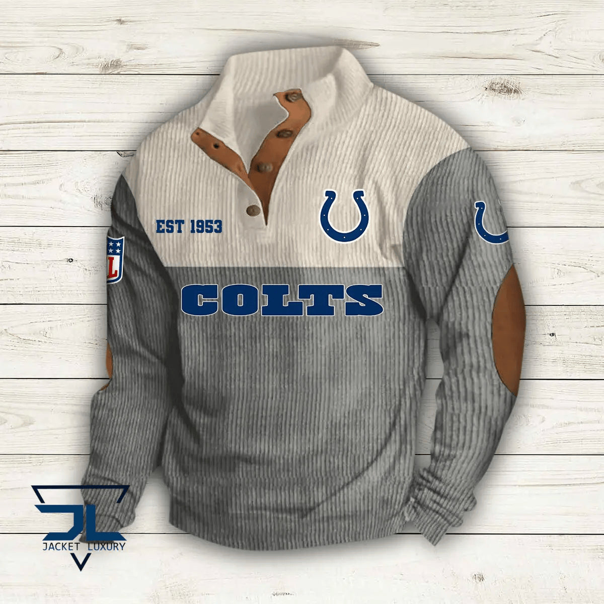 Indianapolis Colts Colorful Stand Collar Sweatshirt AZBTCSSW000015