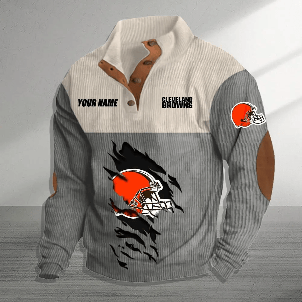 Cleveland Browns Colorful Stand Collar Sweatshirt AZBTCSSW000036