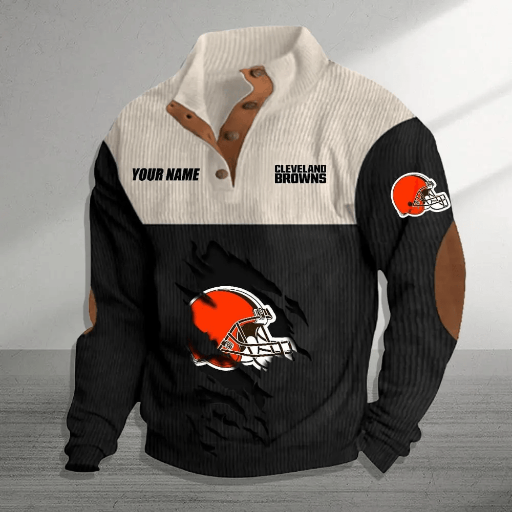 Cleveland Browns Colorful Stand Collar Sweatshirt AZBTCSSW000036