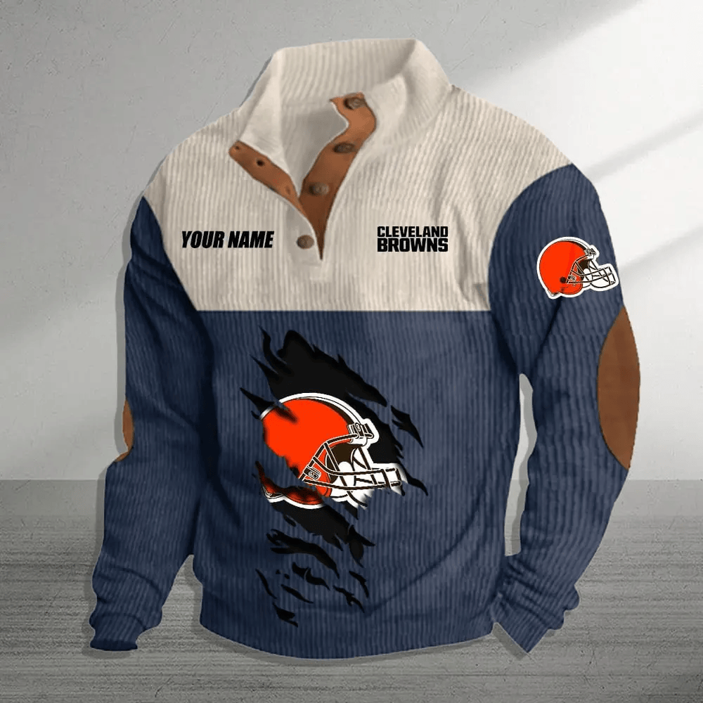 Cleveland Browns Colorful Stand Collar Sweatshirt AZBTCSSW000036