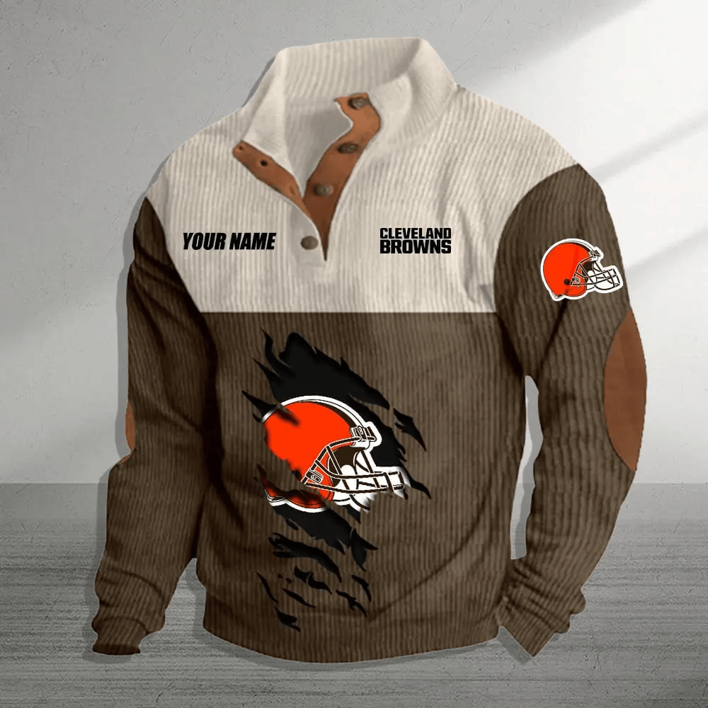 Cleveland Browns Colorful Stand Collar Sweatshirt AZBTCSSW000036