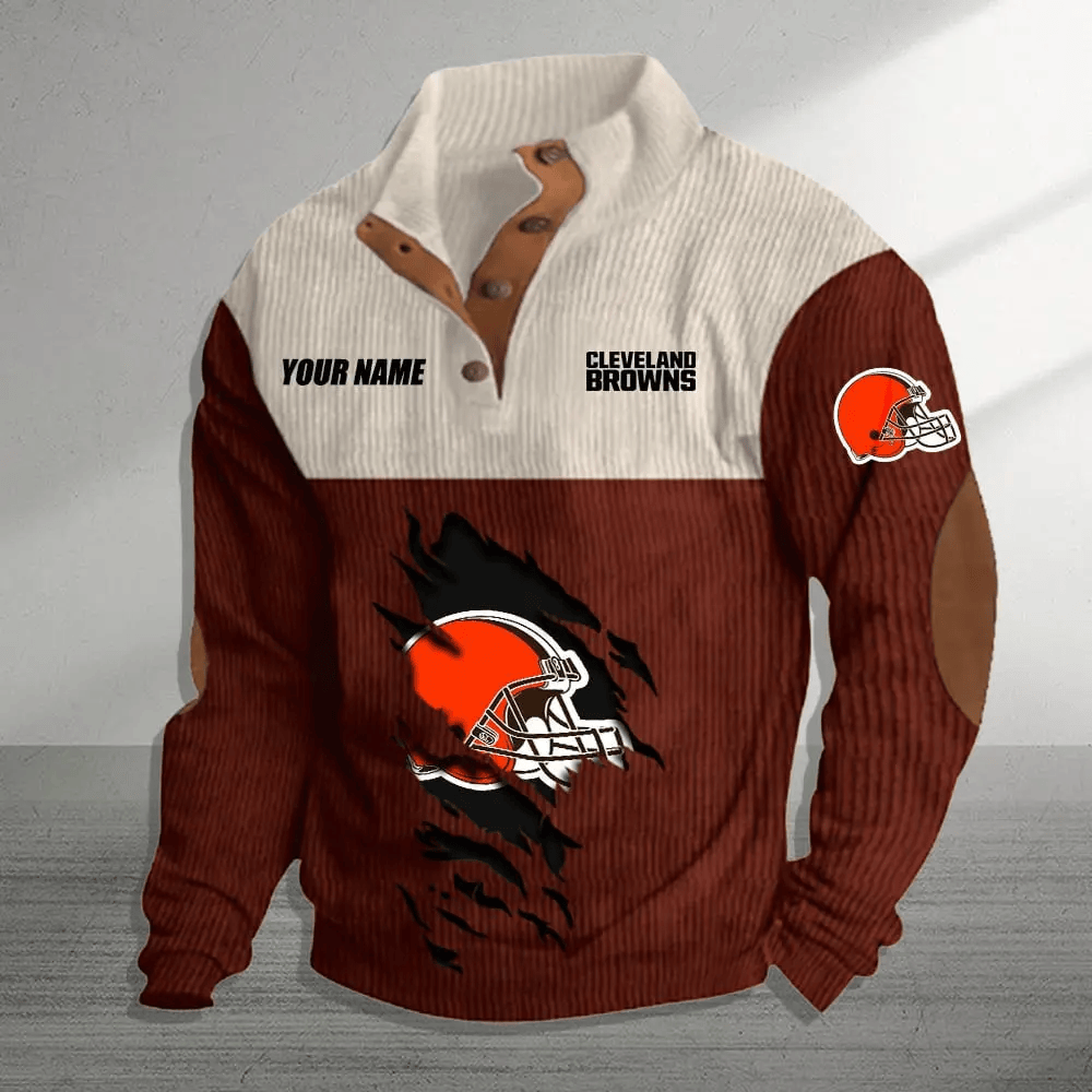Cleveland Browns Colorful Stand Collar Sweatshirt AZBTCSSW000036