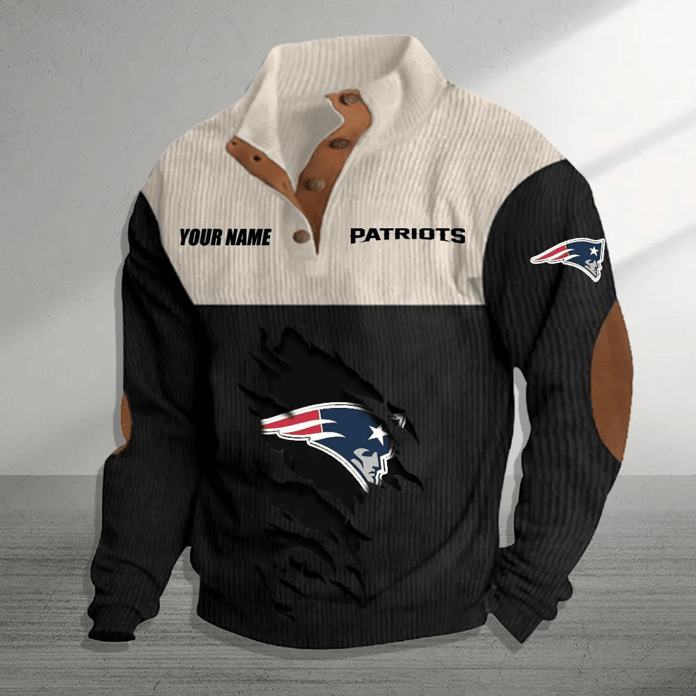 New England Patriots Colorful Stand Collar Sweatshirt AZBTCSSW000047