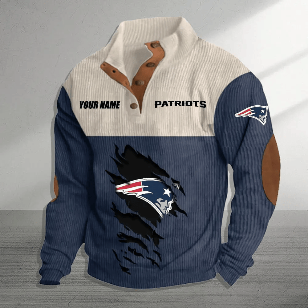 New England Patriots Colorful Stand Collar Sweatshirt AZBTCSSW000047