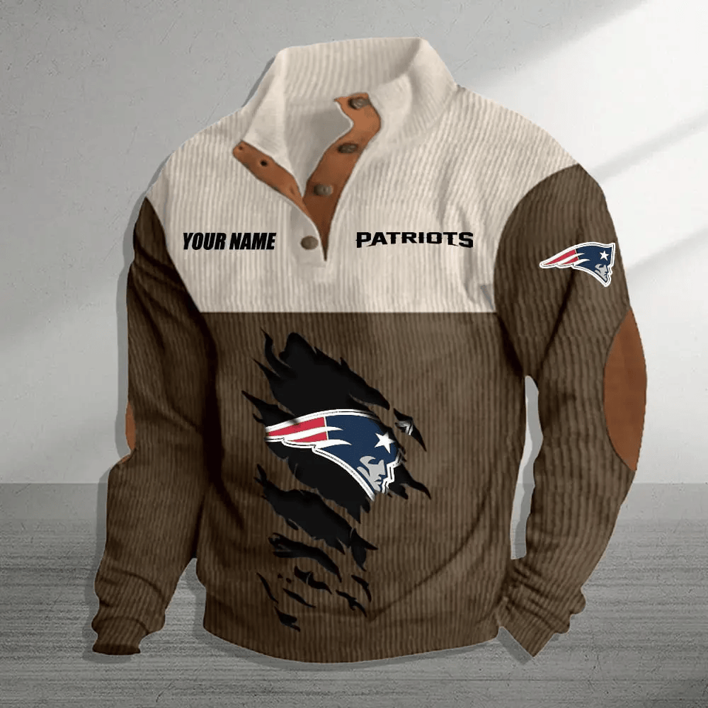 New England Patriots Colorful Stand Collar Sweatshirt AZBTCSSW000047