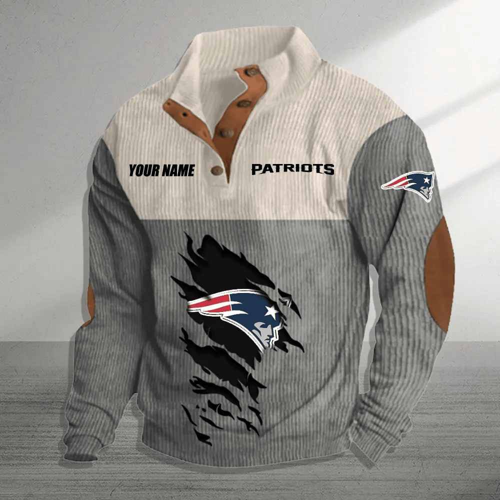 New England Patriots Colorful Stand Collar Sweatshirt AZBTCSSW000047