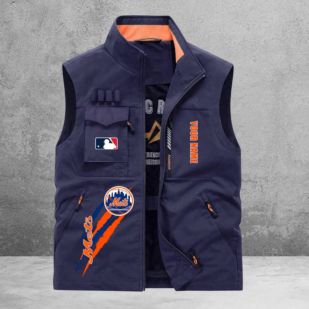 New York Mets New Personalized Multi-Pockets Vest AZBTMPV000134