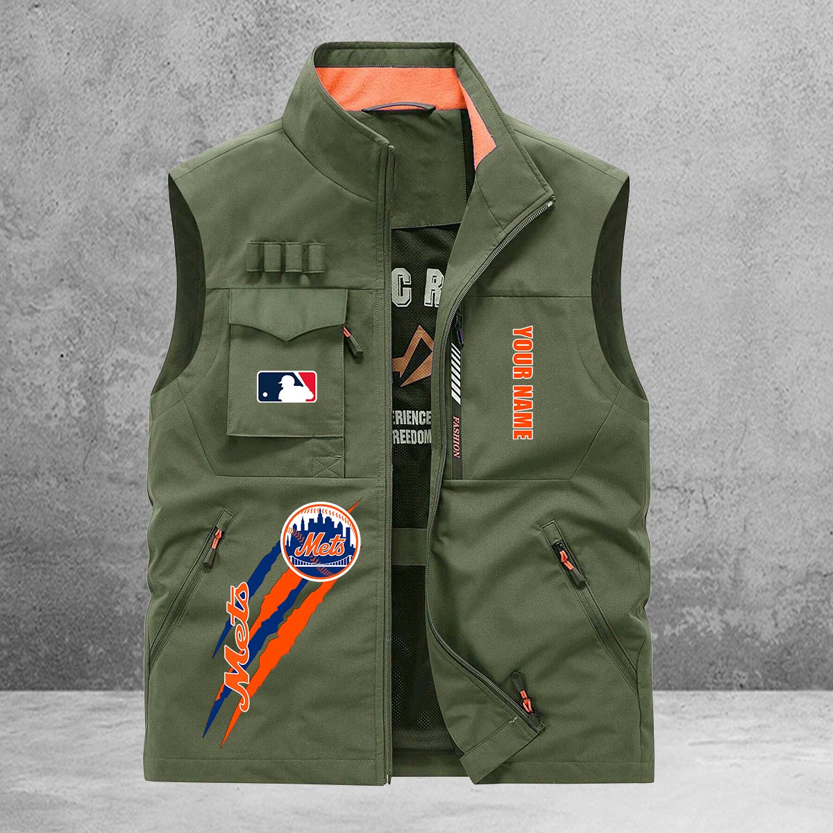 New York Mets New Personalized Multi-Pockets Vest AZBTMPV000134