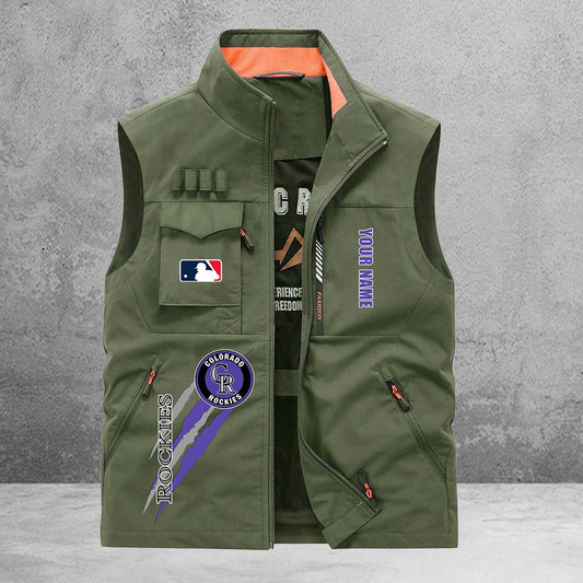 Colorado Rockies New Personalized Multi-Pockets Vest AZBTMPV000127