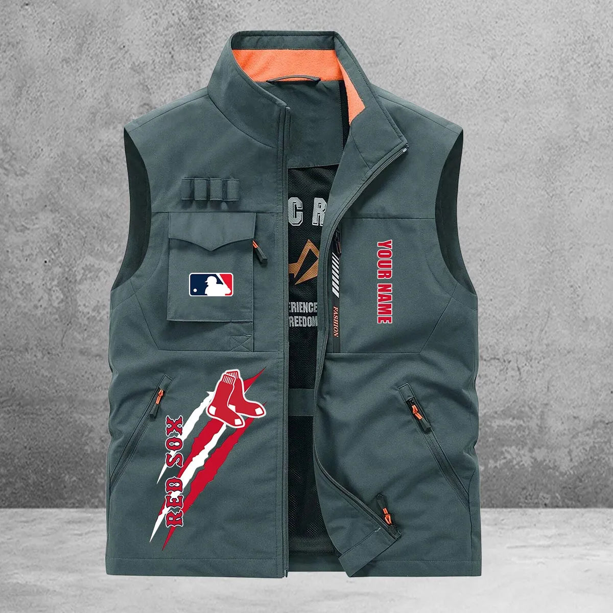 Boston Red Sox New Personalized Multi-Pockets Vest AZBTMPV000129