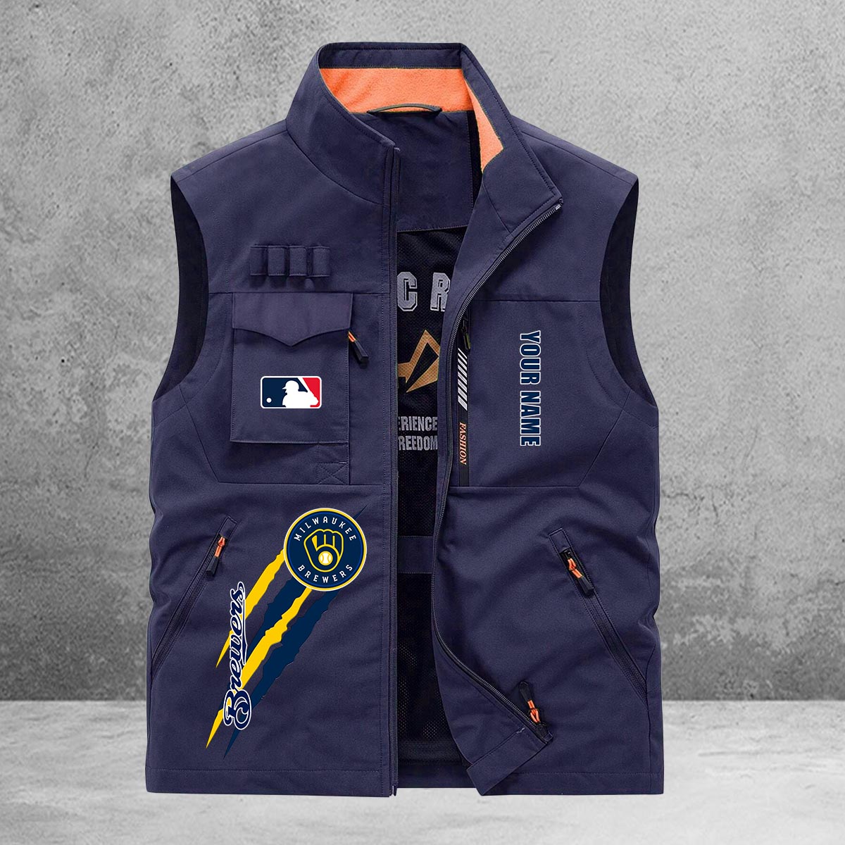 Milwaukee Brewers New Personalized Multi-Pockets Vest AZBTMPV000131