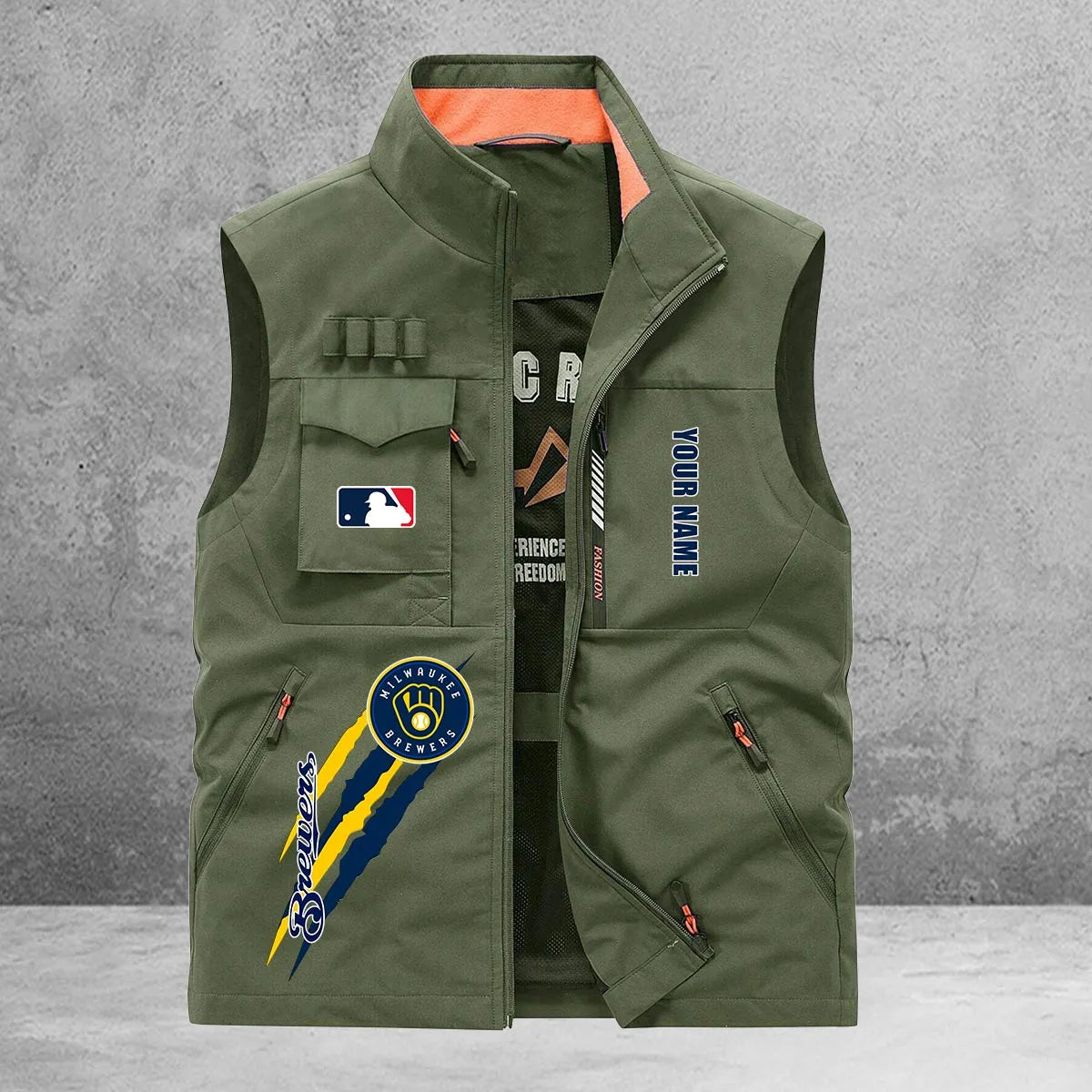 Milwaukee Brewers New Personalized Multi-Pockets Vest AZBTMPV000131