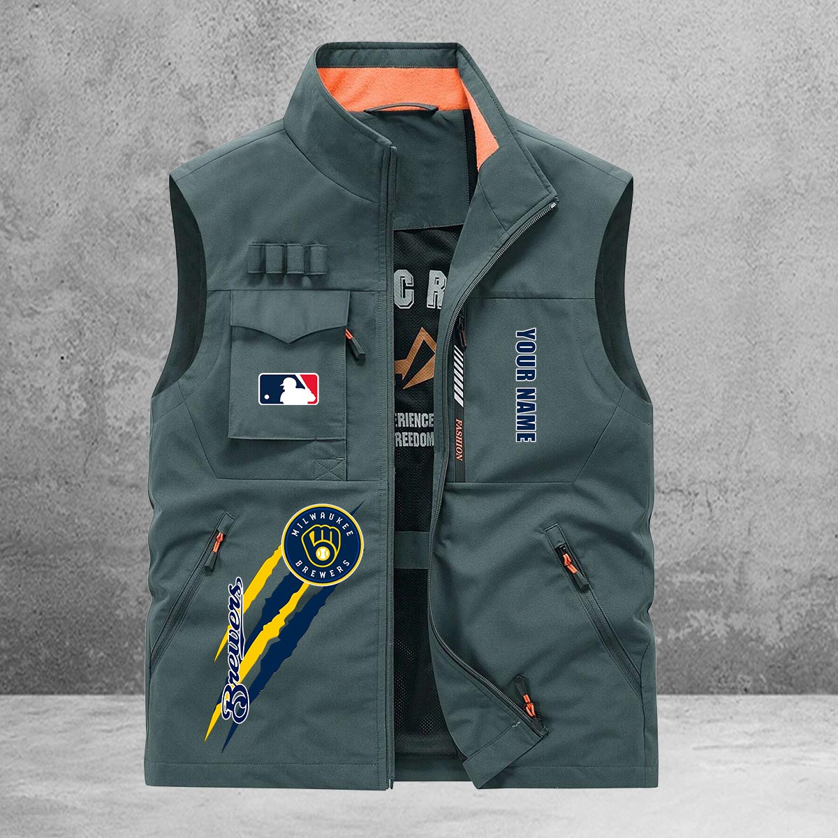 Milwaukee Brewers New Personalized Multi-Pockets Vest AZBTMPV000131