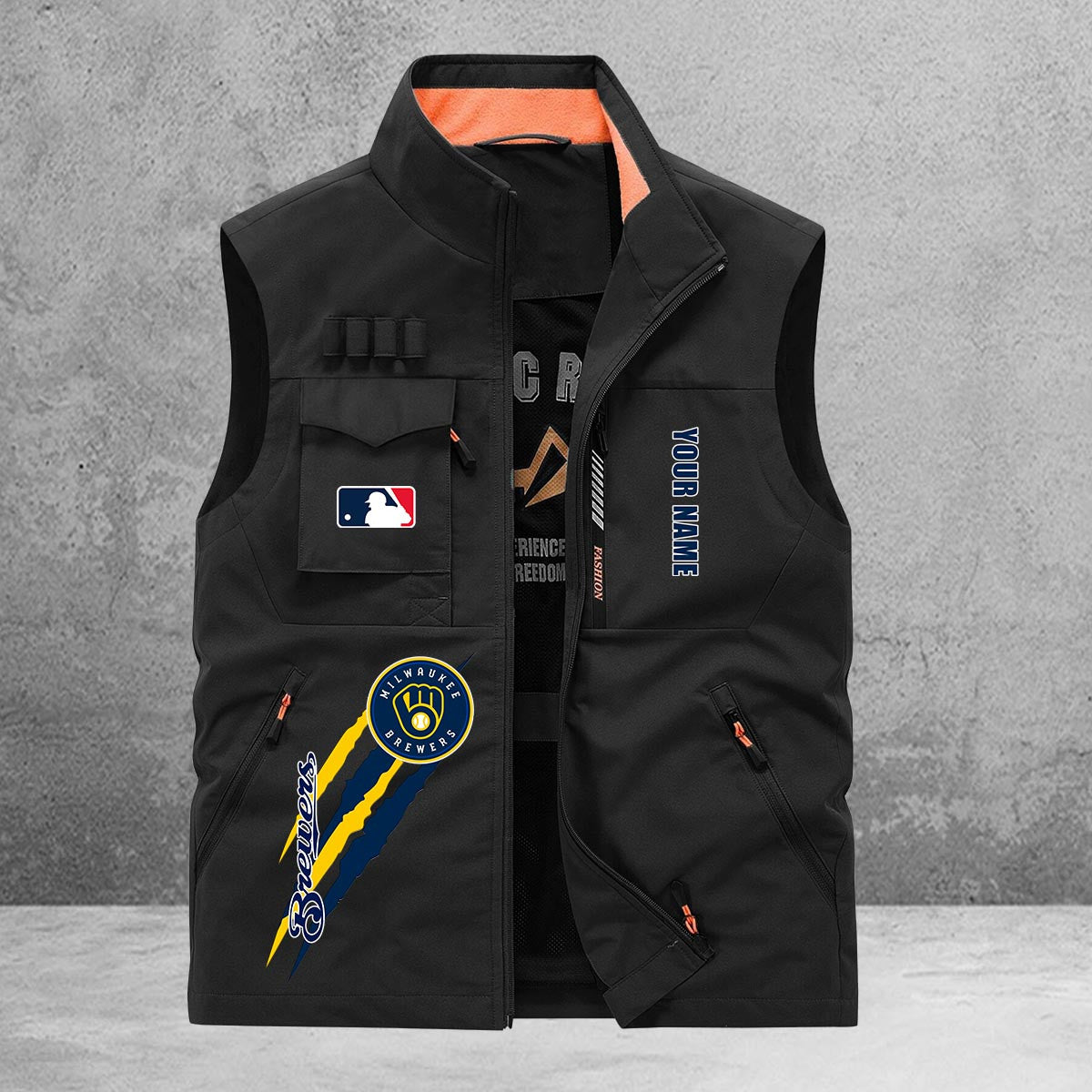 Milwaukee Brewers New Personalized Multi-Pockets Vest AZBTMPV000131