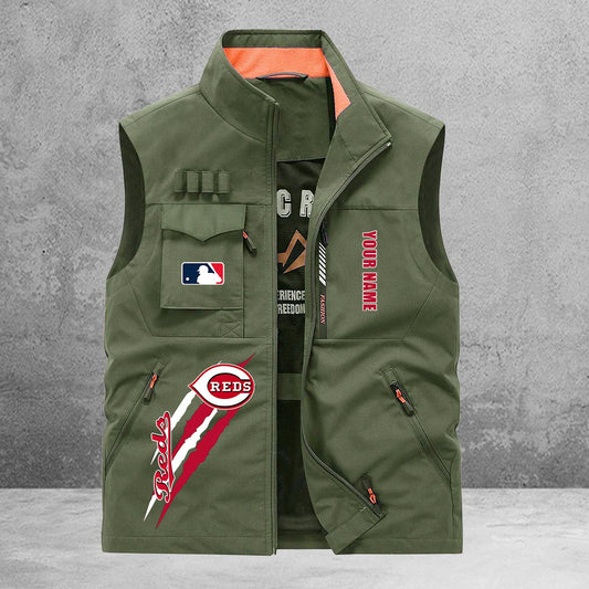 Cincinnati Reds New Personalized Multi-Pockets Vest AZBTMPV000132