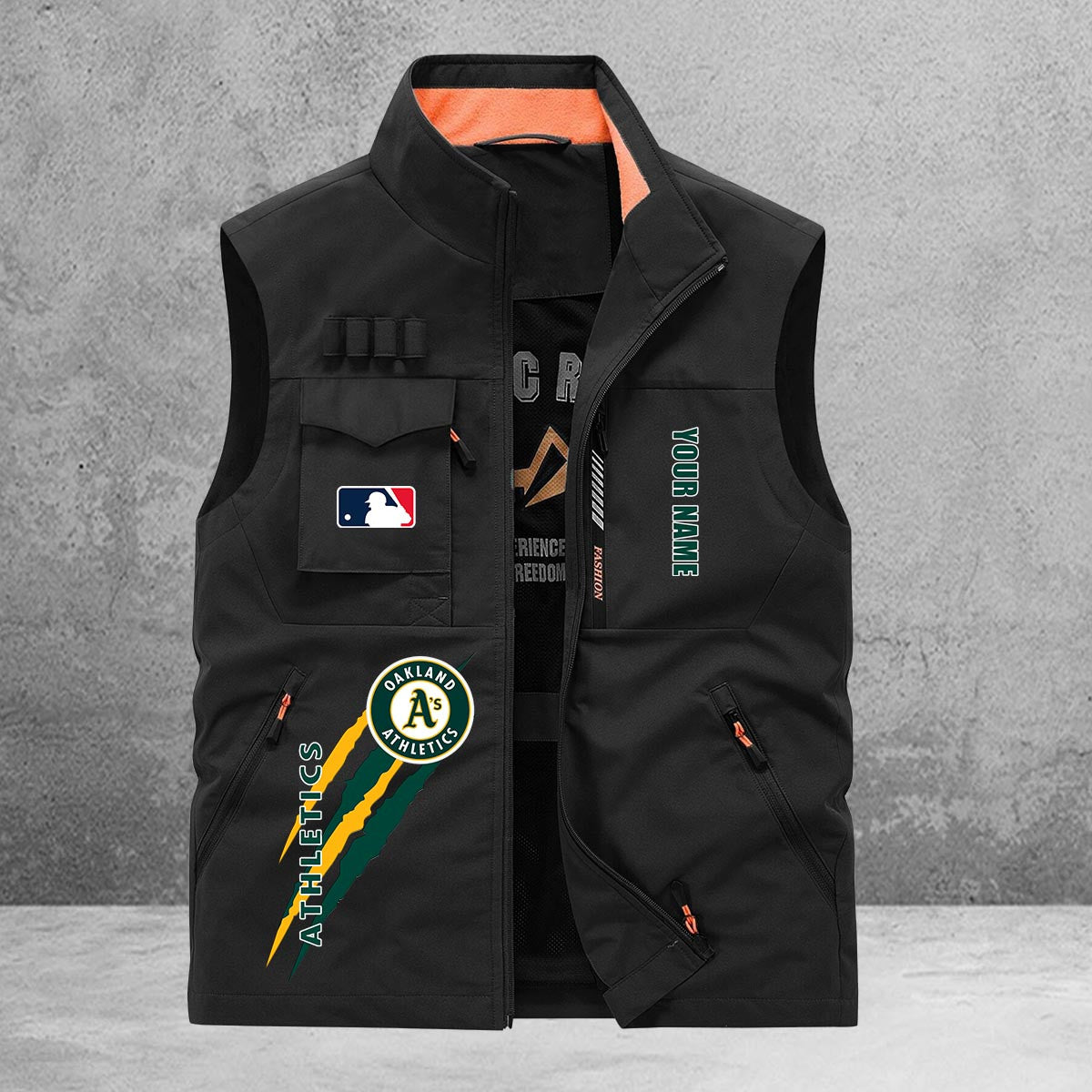 Oakland Athletics New Personalized Multi-Pockets Vest AZBTMPV000133