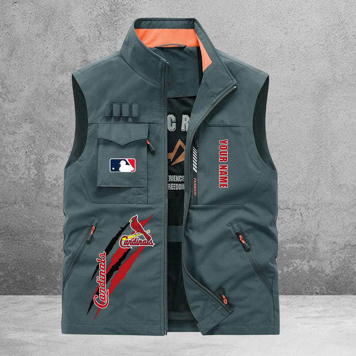 St. Louis Cardinals New Personalized Multi-Pockets Vest AZBTMPV000136