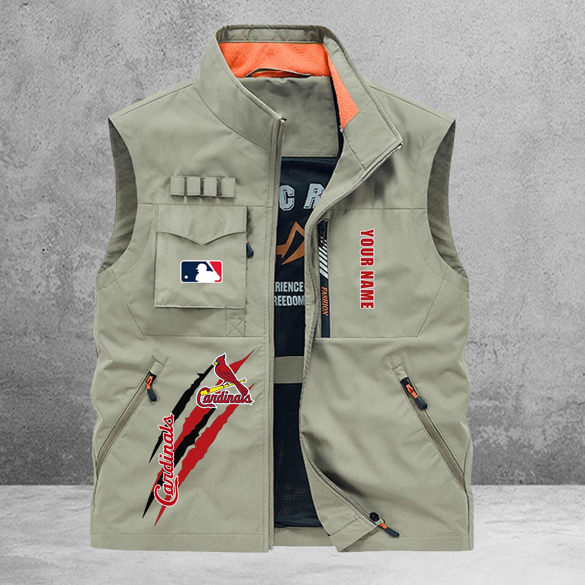 St. Louis Cardinals New Personalized Multi-Pockets Vest AZBTMPV000136