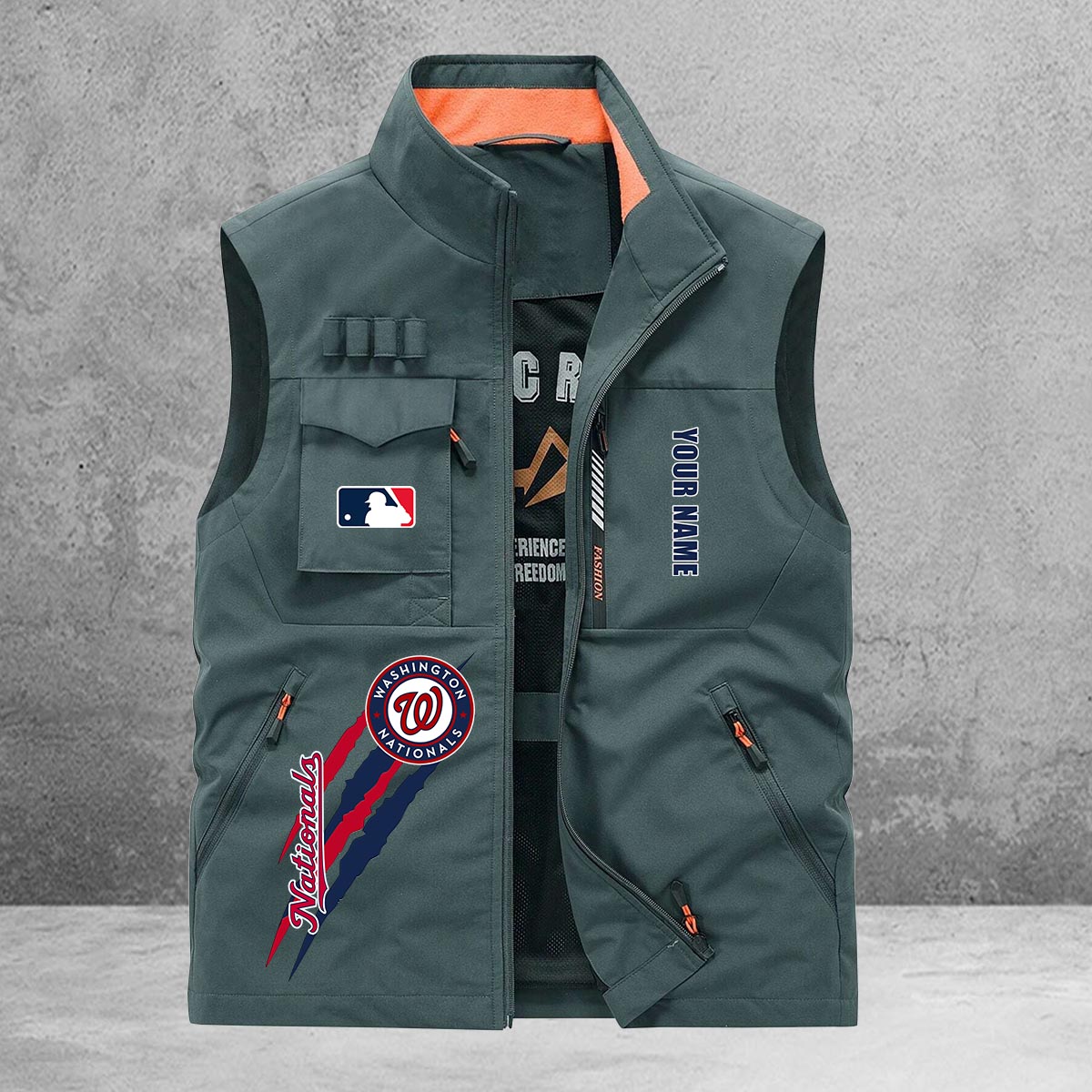Washington Nationals New Personalized Multi-Pockets Vest AZBTMPV000114