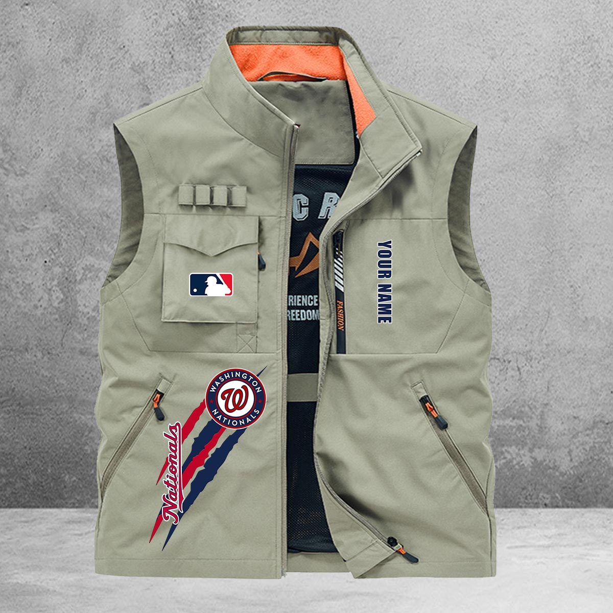 Washington Nationals New Personalized Multi-Pockets Vest AZBTMPV000114