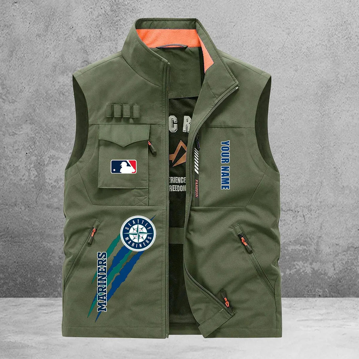 Seattle Mariners New Personalized Multi-Pockets Vest AZBTMPV000109