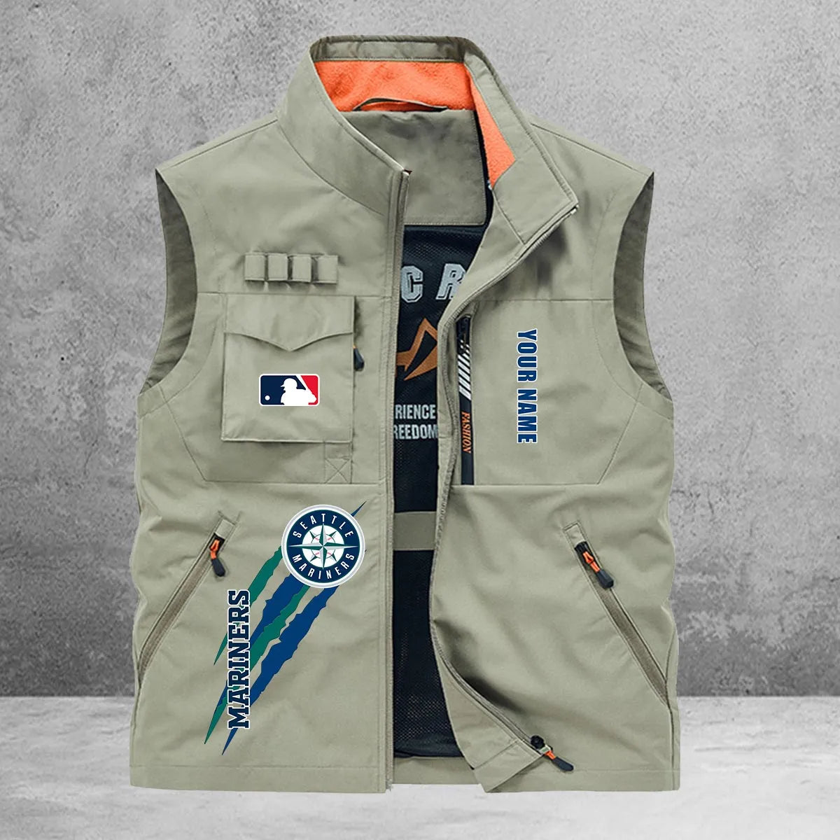 Seattle Mariners New Personalized Multi-Pockets Vest AZBTMPV000109