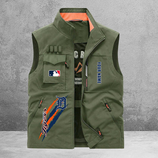 Detroit Tigers New Personalized Multi-Pockets Vest AZBTMPV000111
