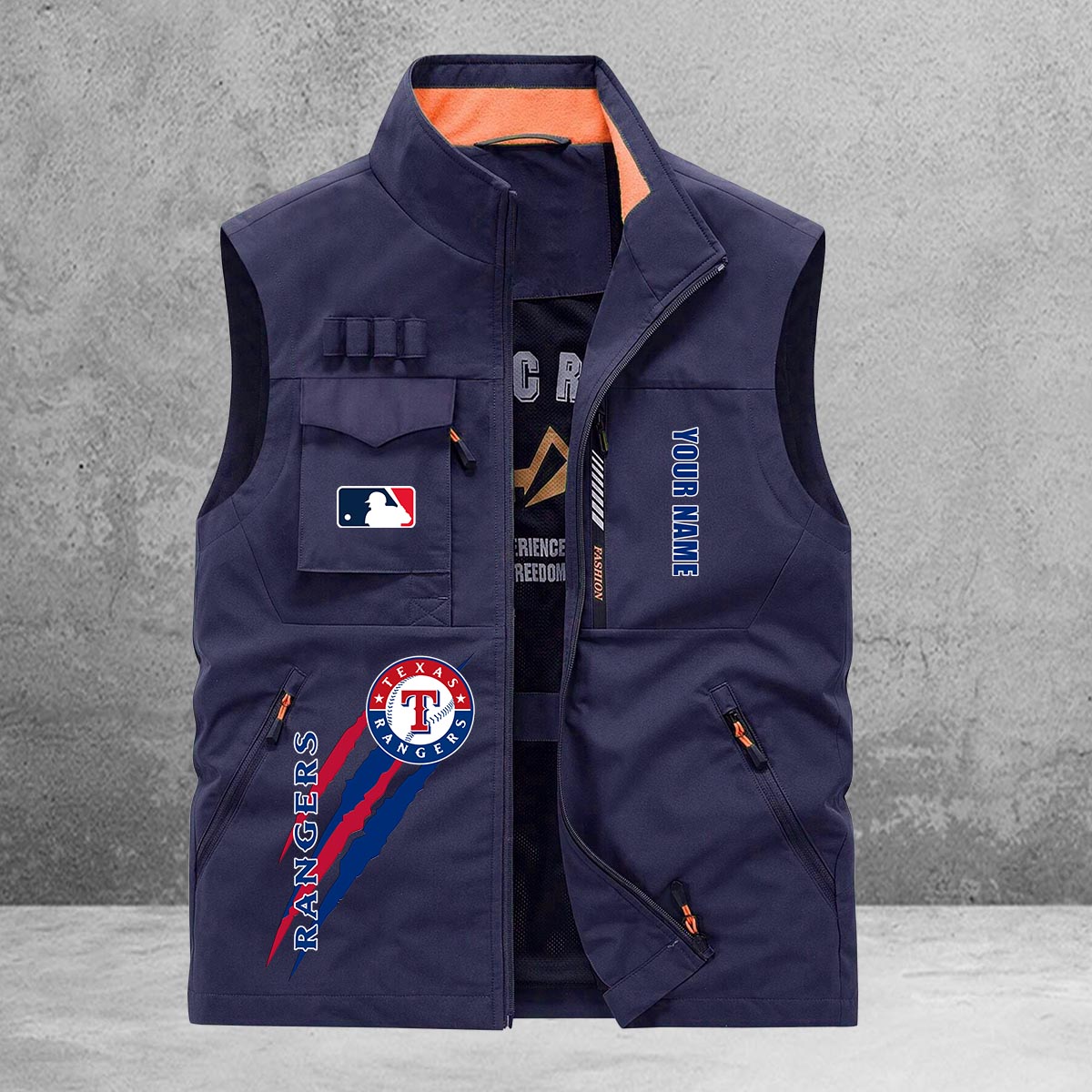 Texas Rangers New Personalized Multi-Pockets Vest AZBTMPV000112