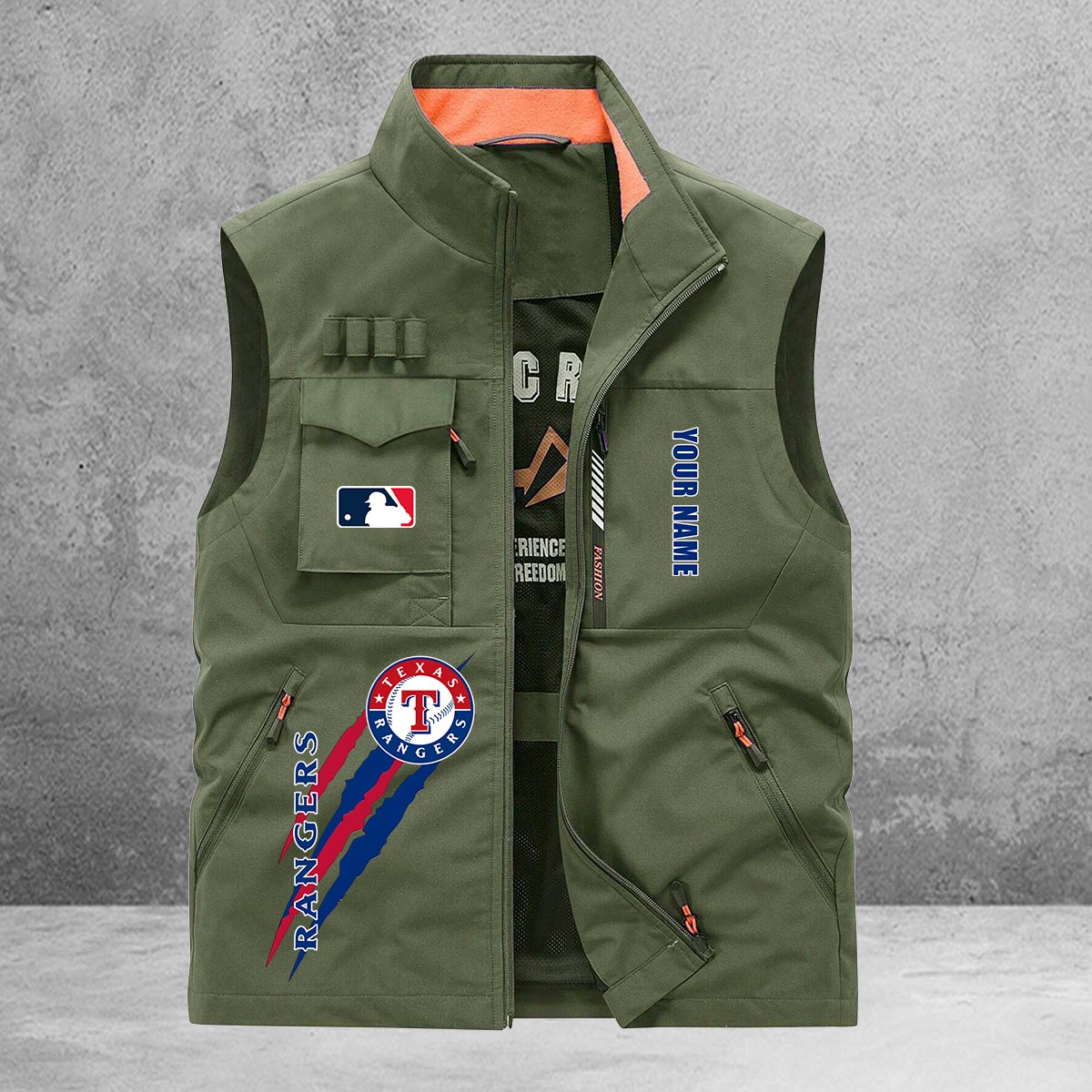 Texas Rangers New Personalized Multi-Pockets Vest AZBTMPV000112