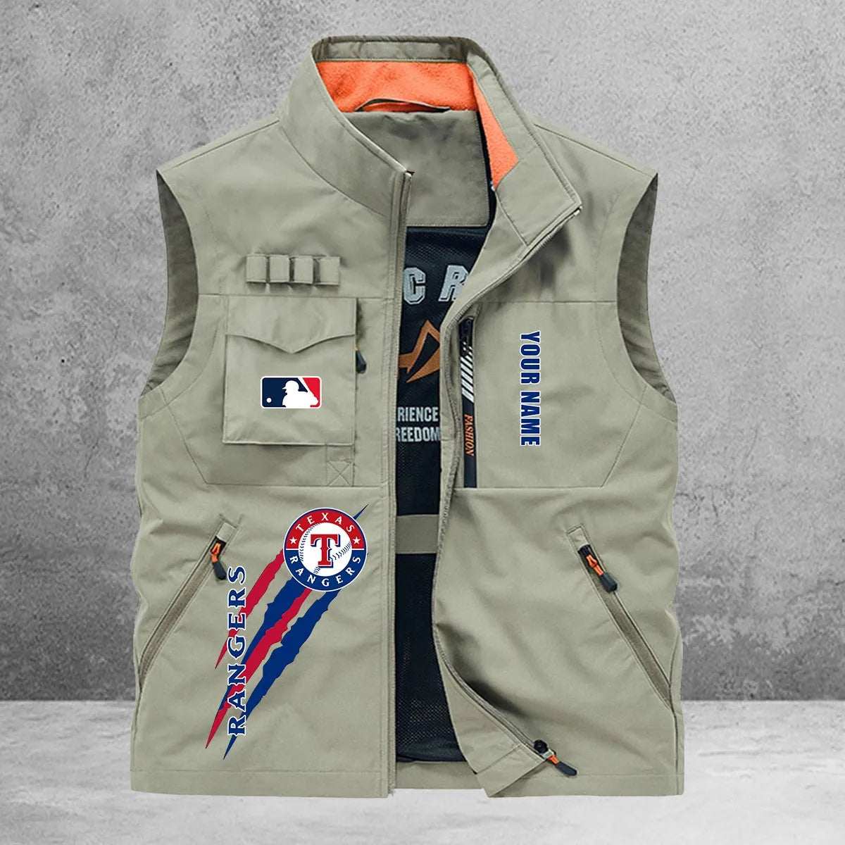 Texas Rangers New Personalized Multi-Pockets Vest AZBTMPV000112