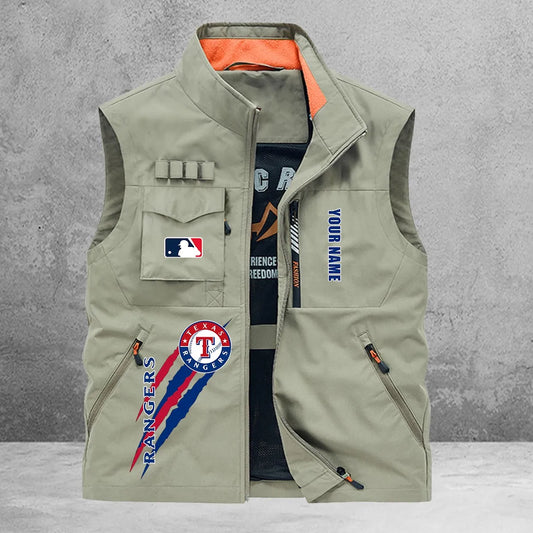 Texas Rangers New Personalized Multi-Pockets Vest AZBTMPV000112