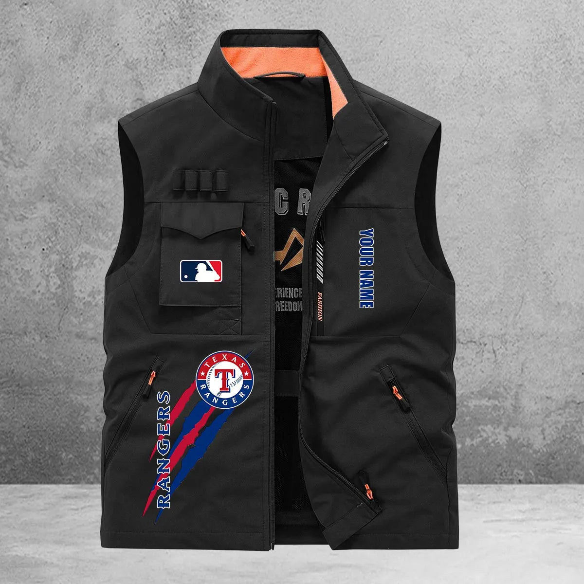 Texas Rangers New Personalized Multi-Pockets Vest AZBTMPV000112