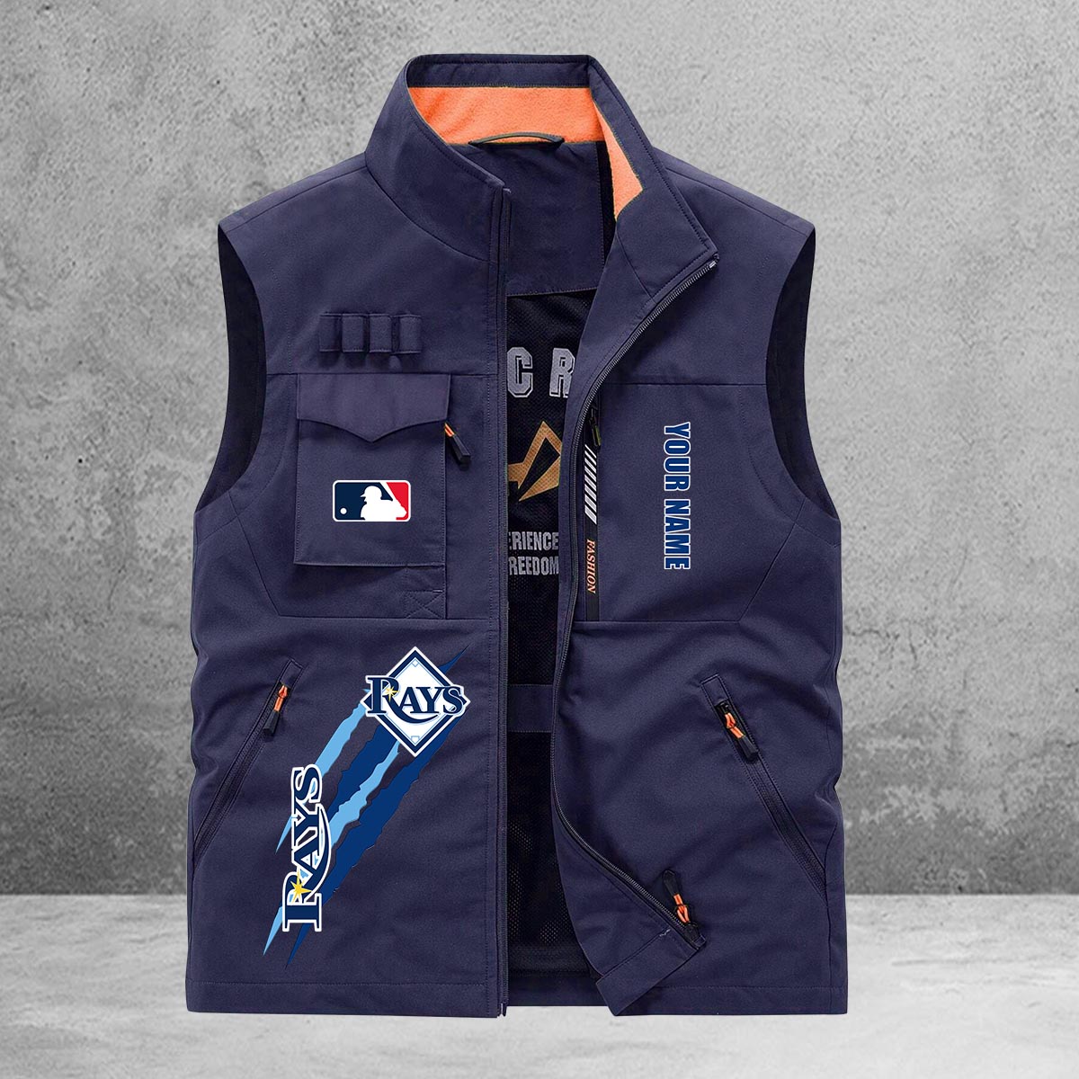 Tampa Bay Rays New Personalized Multi-Pockets Vest AZBTMPV000116