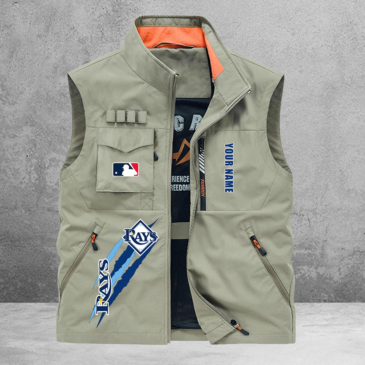 Tampa Bay Rays New Personalized Multi-Pockets Vest AZBTMPV000116