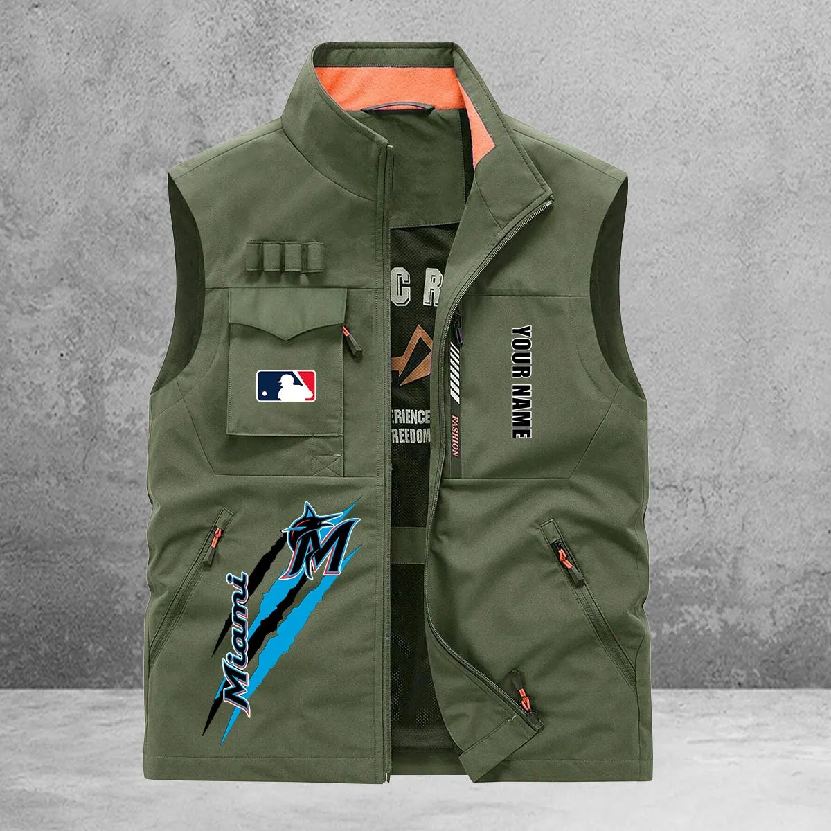 Miami Marlins New Personalized Multi-Pockets Vest AZBTMPV000118
