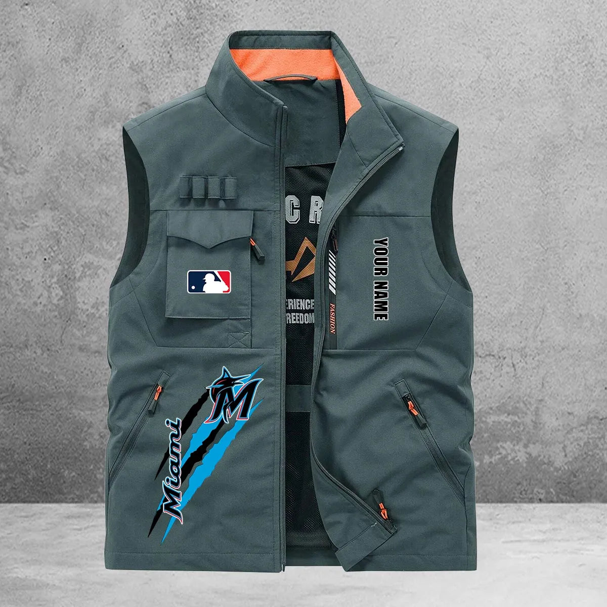Miami Marlins New Personalized Multi-Pockets Vest AZBTMPV000118