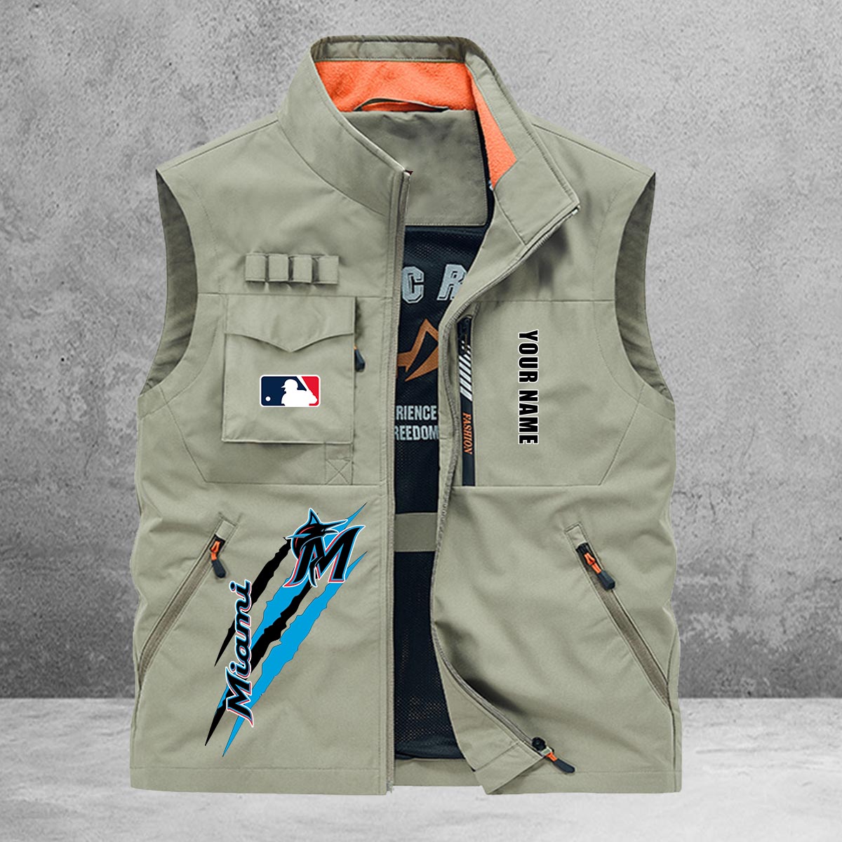 Miami Marlins New Personalized Multi-Pockets Vest AZBTMPV000118