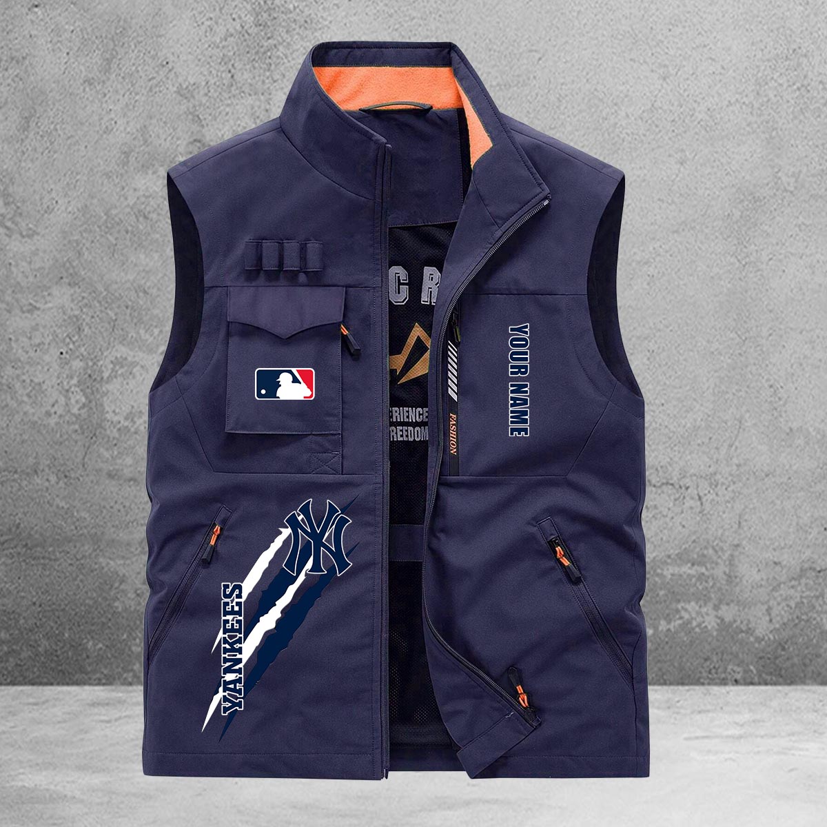 New York Yankees New Personalized Multi-Pockets Vest AZBTMPV000123