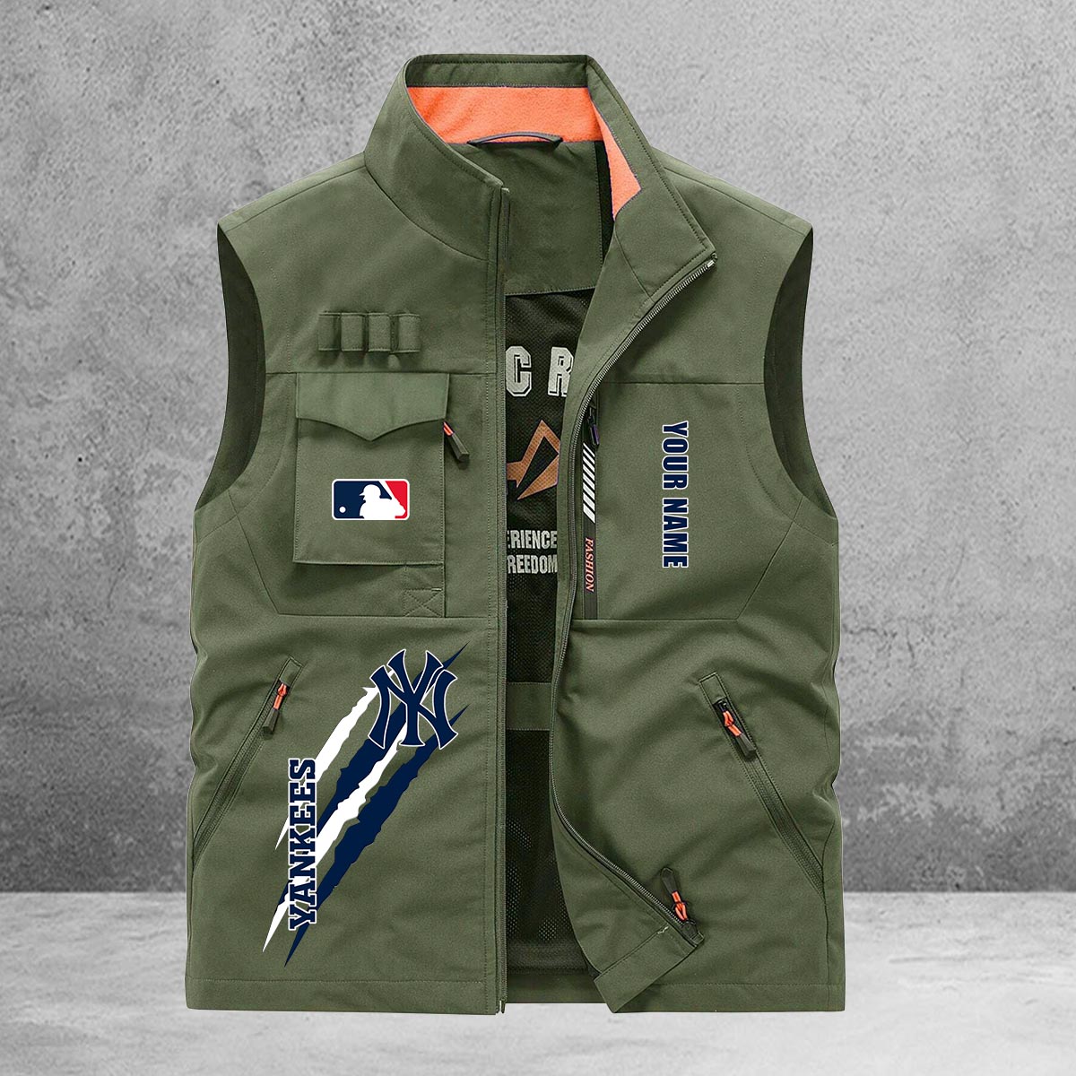 New York Yankees New Personalized Multi-Pockets Vest AZBTMPV000123