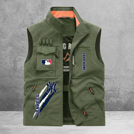 New York Yankees New Personalized Multi-Pockets Vest AZBTMPV000123