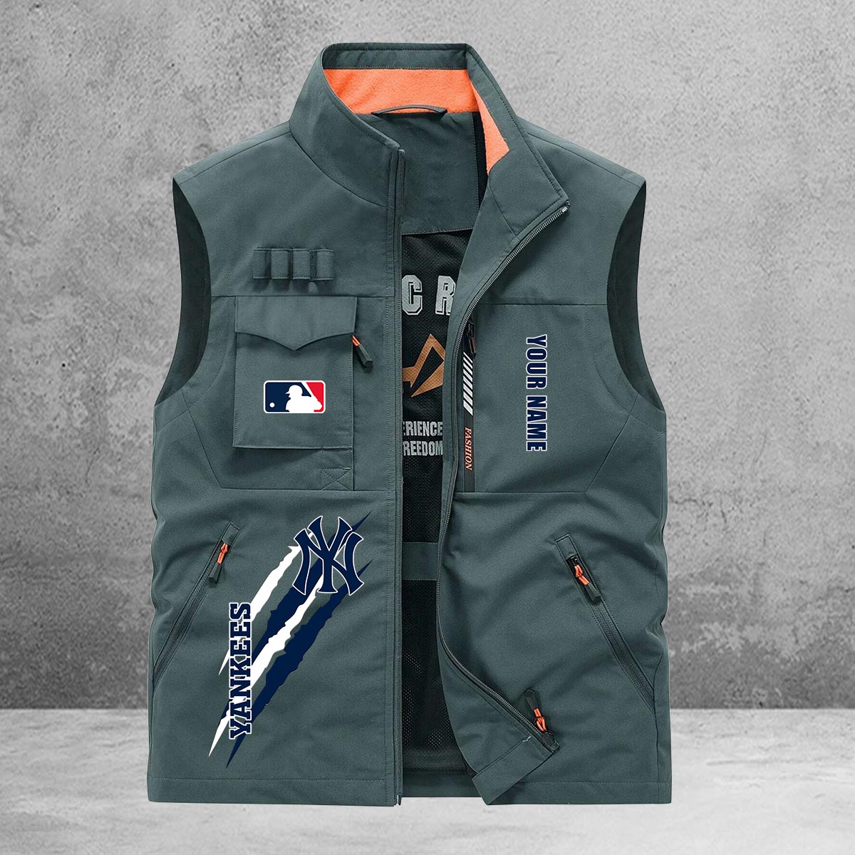 New York Yankees New Personalized Multi-Pockets Vest AZBTMPV000123