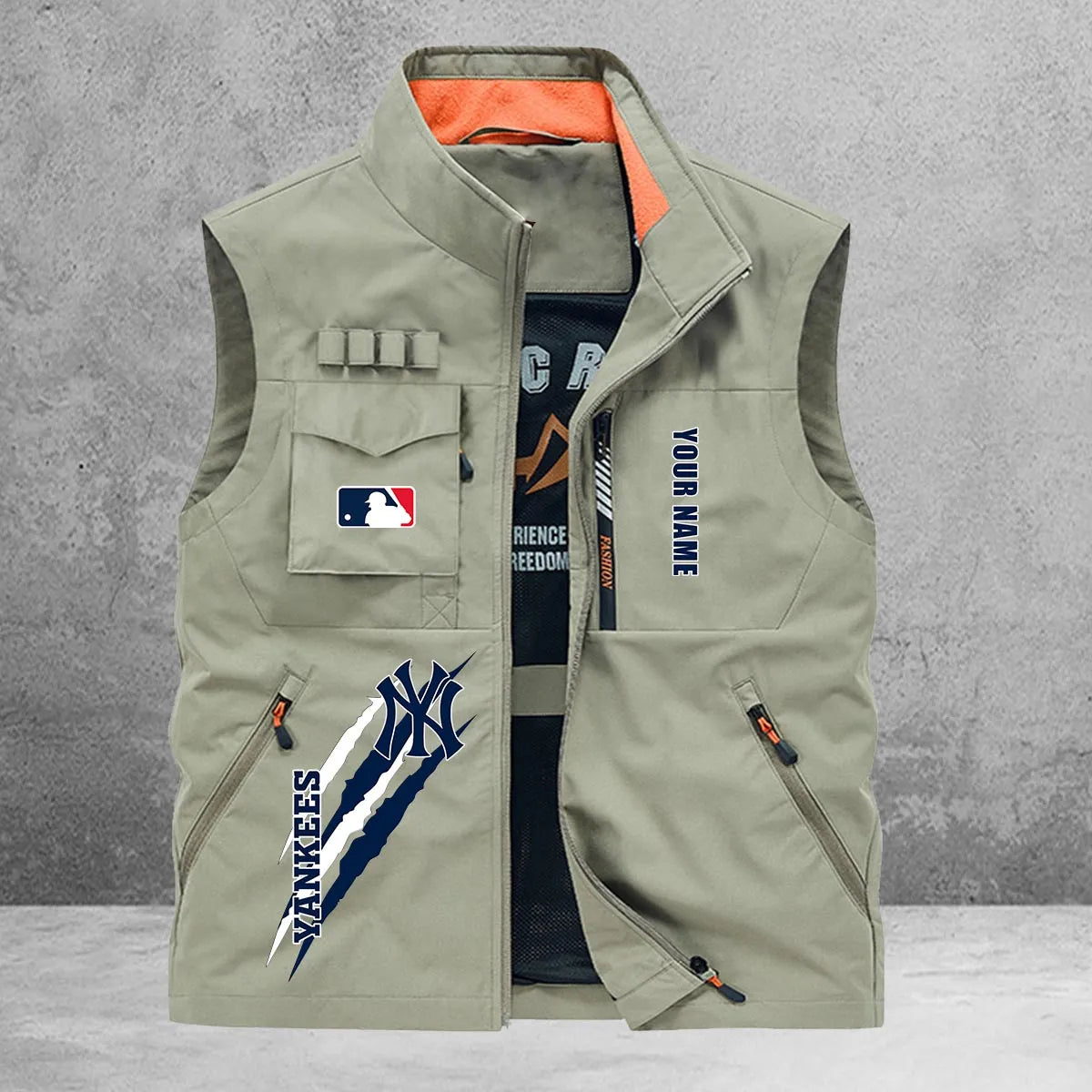 New York Yankees New Personalized Multi-Pockets Vest AZBTMPV000123