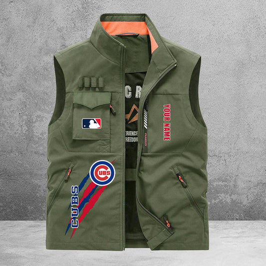 Chicago Cubs New Personalized Multi-Pockets Vest AZBTMPV000126