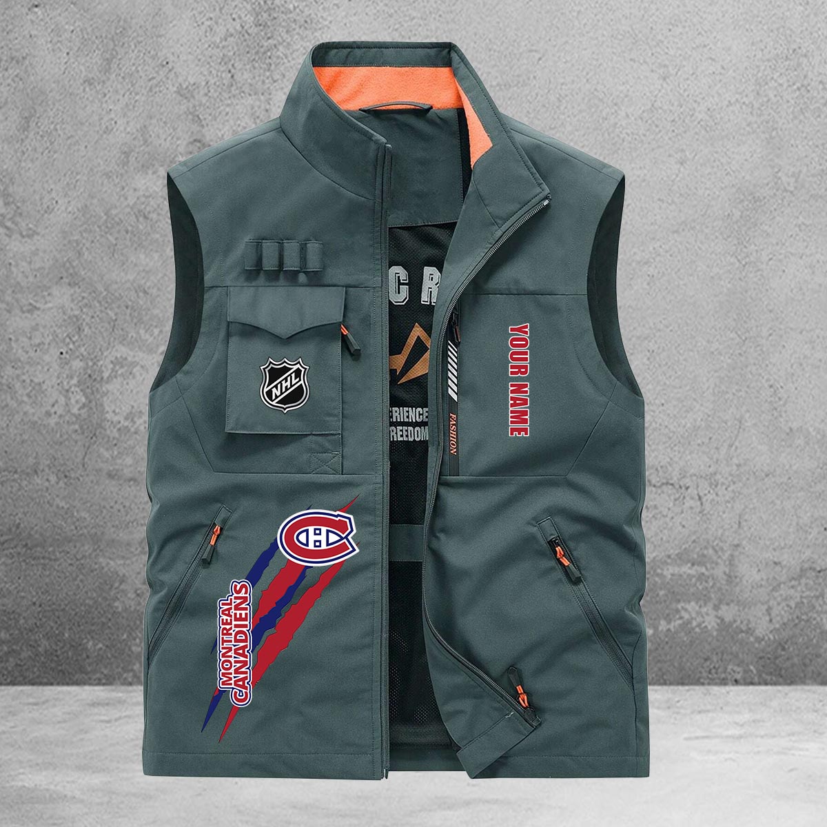 Montreal Canadiens New Personalized Multi-Pockets Vest AZBTMPV000198