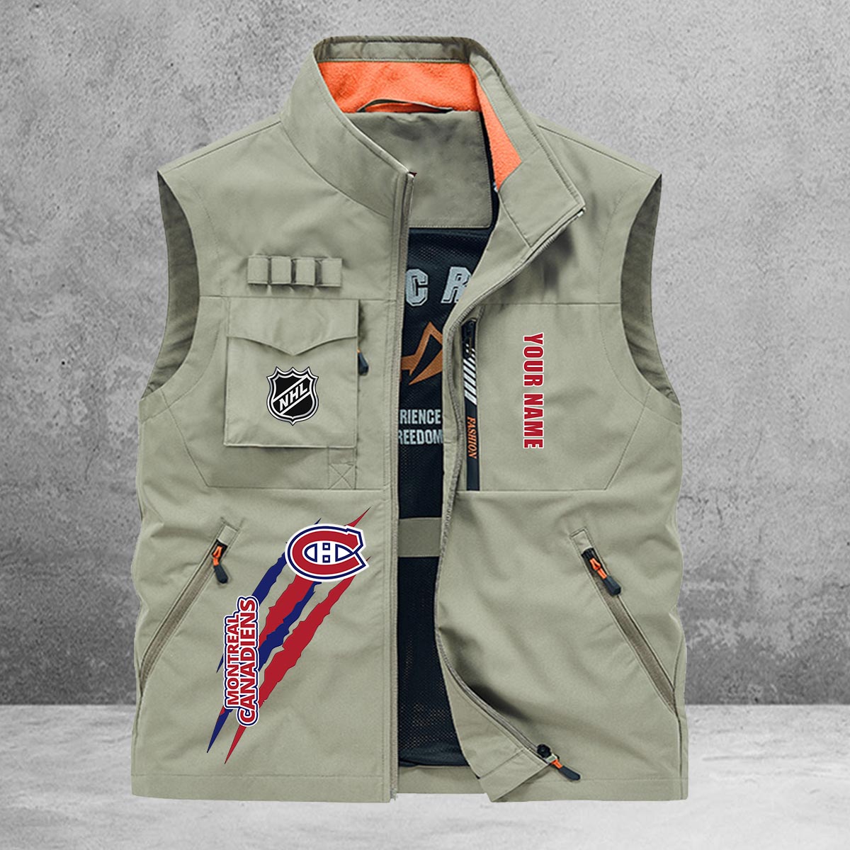 Montreal Canadiens New Personalized Multi-Pockets Vest AZBTMPV000198