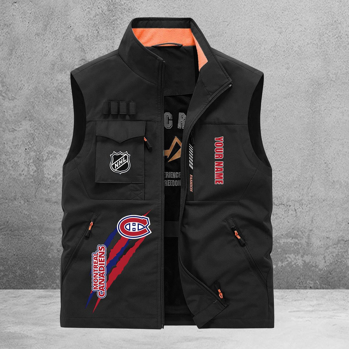 Montreal Canadiens New Personalized Multi-Pockets Vest AZBTMPV000198