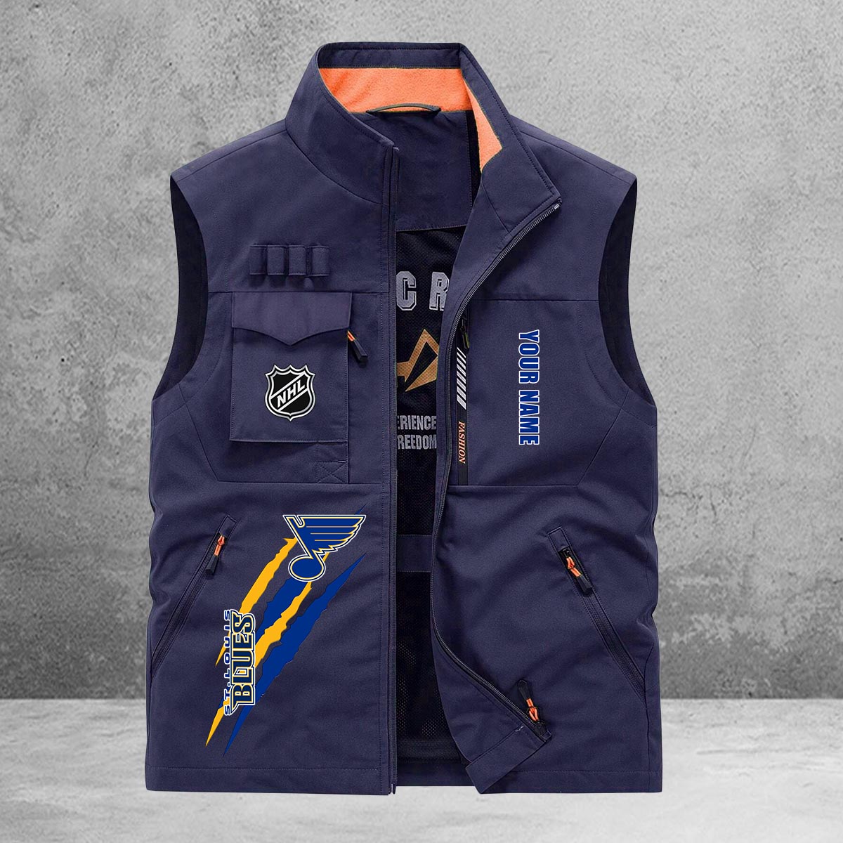 St Louis Blues New Personalized Multi-Pockets Vest AZBTMPV000194