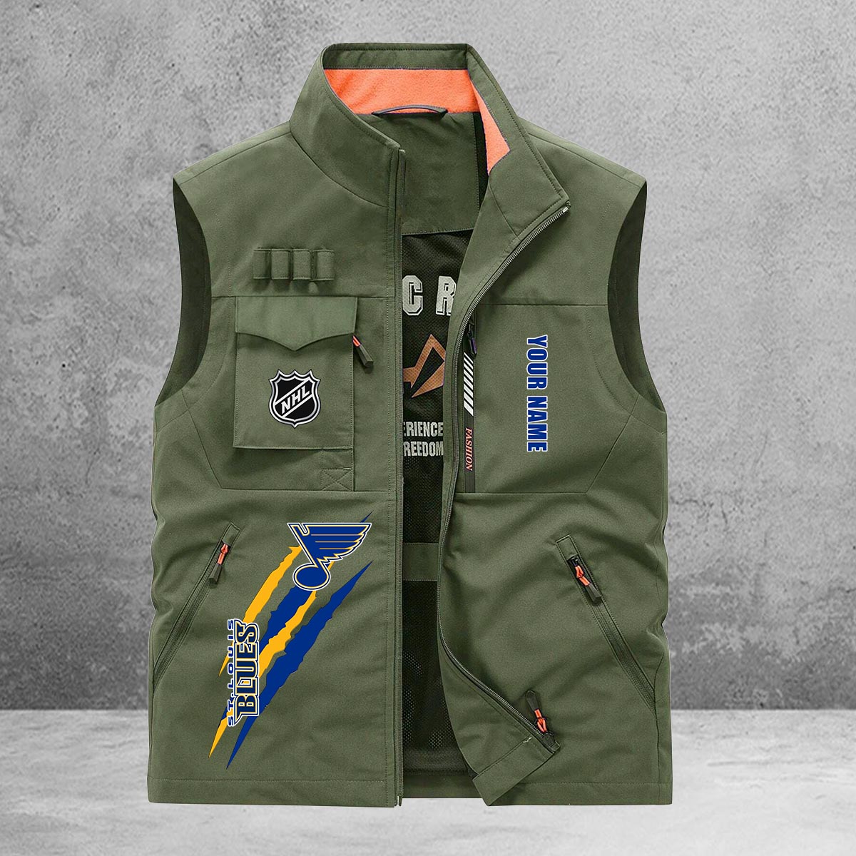 St Louis Blues New Personalized Multi-Pockets Vest AZBTMPV000194