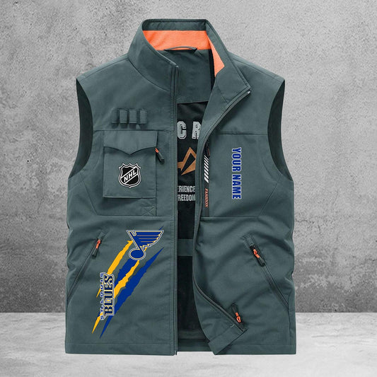 St Louis Blues New Personalized Multi-Pockets Vest AZBTMPV000194